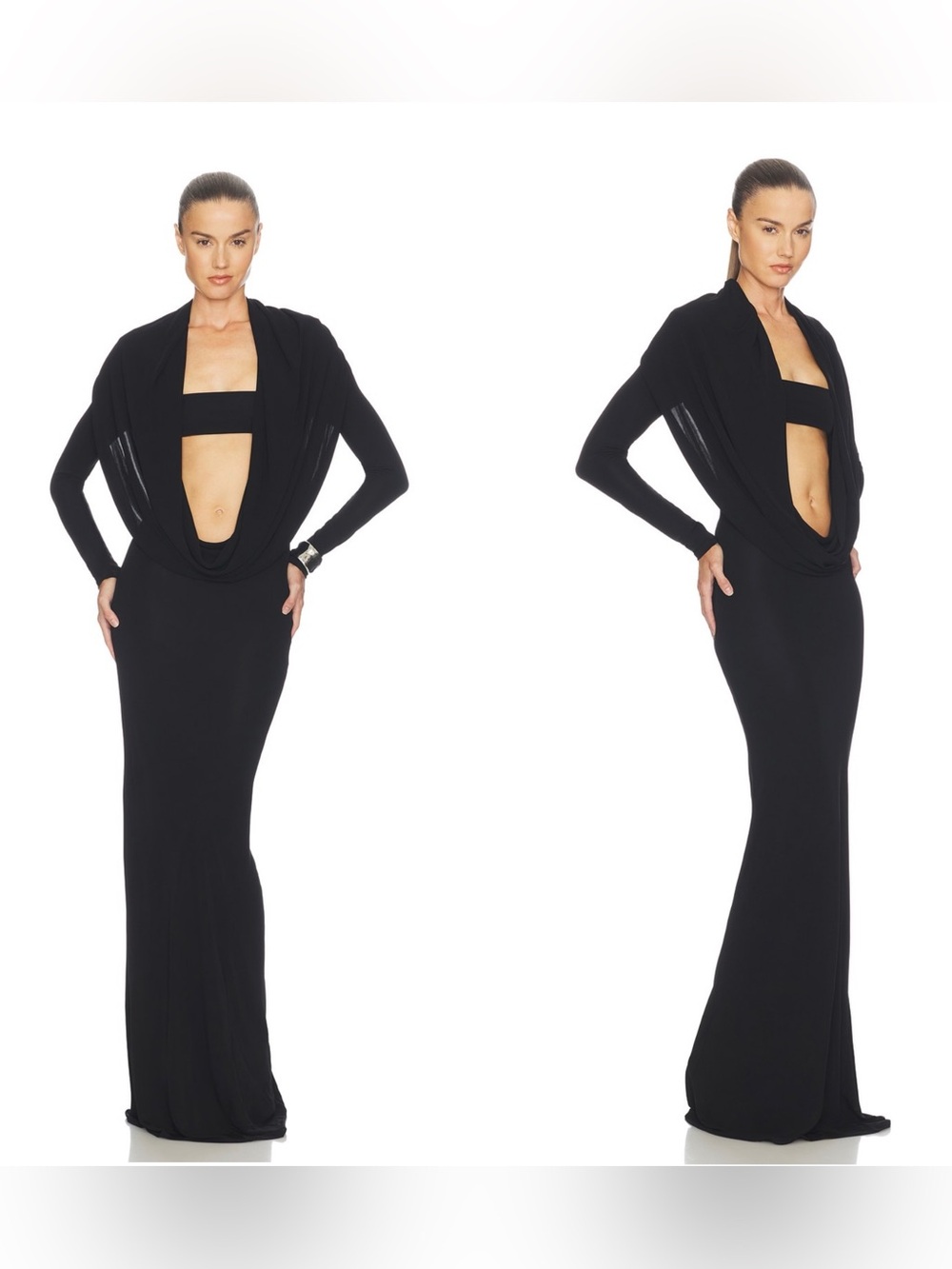 NWT HELSA SVETLANA Jersey gown in black